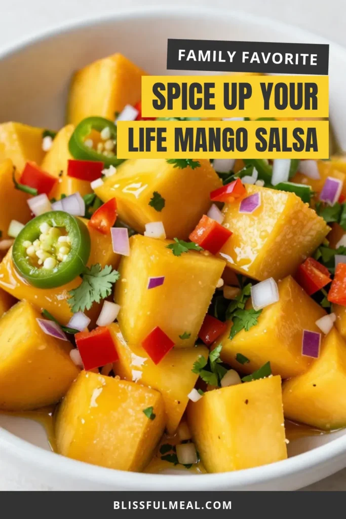 Get ready to spice up your meals with this zesty mango salsa recipe! This easy homemade salsa combines juicy fresh mangoes with jalapeño for the perfect kick. Our spicy mango salsa is not only delicious but also quick to make. Perfect as a dip or as a topping for your favorite dishes. Try this vibrant and flavorful fresh mango salsa today! Click to discover the full recipe! #MangoSalsa #SpicySalsa #EasyRecipes #SalsaRecipe