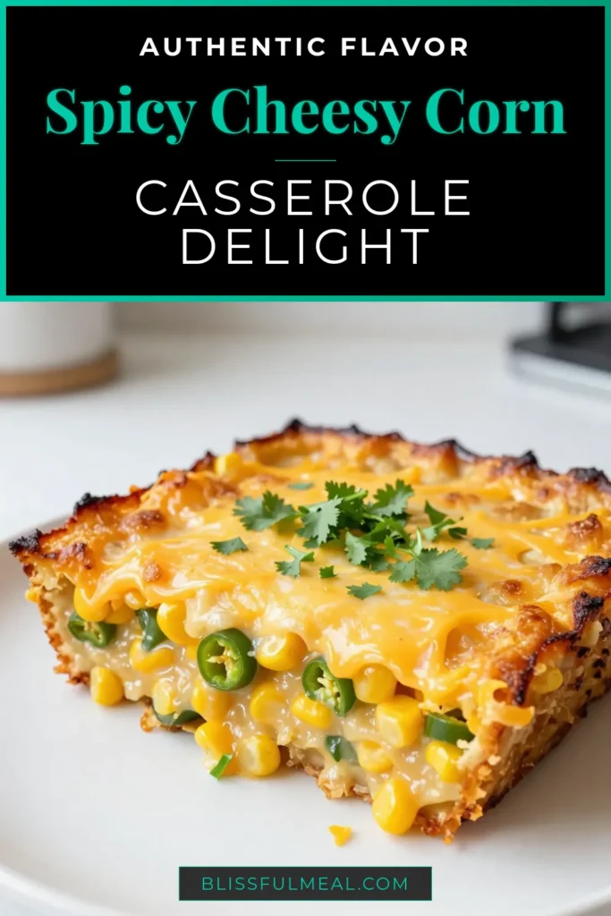 Looking for a mouthwatering side dish? Try this Jalapeño Cheddar Corn Casserole! This easy corn side dish combines sweet corn, creamy cheese, and zesty jalapeños for a perfect spicy corn casserole. Ideal for any gathering, this cheesy jalapeño casserole packs flavor and comfort. Bake it fresh and enjoy! Don't forget to save this sweet corn casserole recipe for your next meal! #CornCasserole #JalapenoCheddar #EasyRecipes #SpicyCasserole