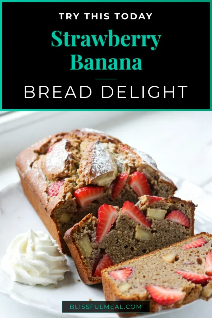 Discover a delightful Strawberry Banana Bread recipe that combines the sweetness of ripe bananas with fresh strawberries. This homemade banana bread with strawberries is not only delicious but also an easy fruit bread recipe that everyone will love. Try this healthy banana bread option made with coconut oil for a moist texture and fantastic flavor. Perfect for breakfast or a snack! Save this recipe to enjoy it later! #StrawberryBananaBread #EasyFruitBread #HealthyBaking #BananaBreadRecipe