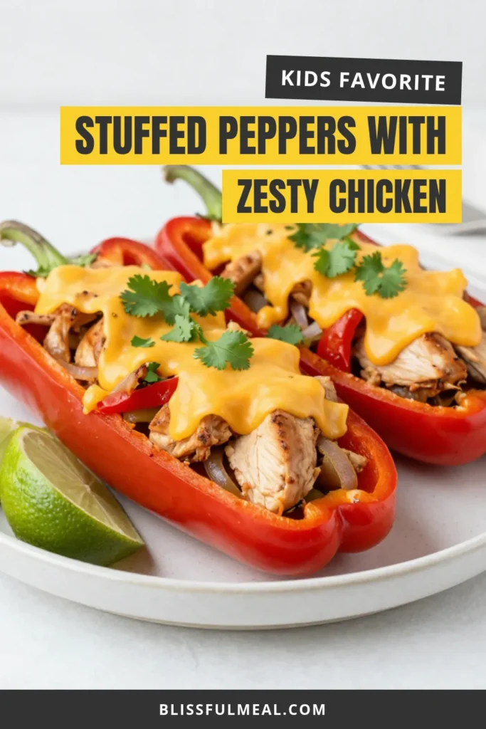 Looking for a tasty and nutritious dinner idea? Try these Chicken Fajita Stuffed Peppers! This healthy stuffed pepper recipe features baked stuffed bell peppers filled with chicken and vegetables for a colorful meal. Perfect for a busy weeknight, these easy dinner recipes pack flavor and satisfy your hunger. Enjoy them topped with melted cheese and fresh cilantro. Save this recipe for your next meal prep! #StuffedPeppers #HealthyEating #EasyRecipes #DinnerInspo