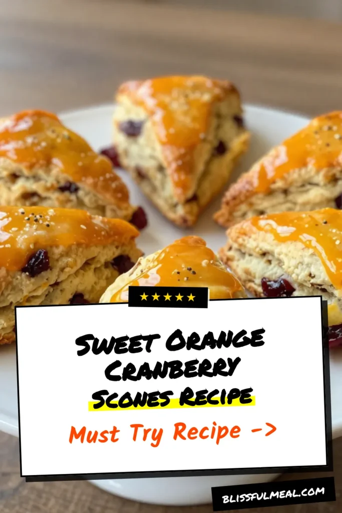 Indulge in the delightful taste of Orange Glazed Cranberry Scones. This easy cranberry scone recipe combines the tangy sweetness of dried cranberries with a zesty orange glaze, perfect for breakfast or a sweet snack. Enjoy homemade cranberry scones fresh from the oven, ready in just 35 minutes! Discover how simple it is to create baked cranberry orange scones that impress. Save this recipe for your next baking adventure! #Scones #Baking #CranberryRecipes #OrangeGlaze