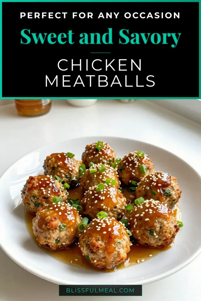 Discover the delightful recipe for honey garlic chicken meatballs! This homemade meatball recipe features tender baked chicken meatballs coated in a heavenly honey garlic sauce. Perfect for dinner or meal prep, these ground chicken recipes are both delicious and easy to make. Get ready to impress your family and friends. Try this recipe today and save it for later! #HoneyGarlicChickenMeatballs #BakedChickenMeatballs #GroundChickenRecipes #HomemadeMeatballs