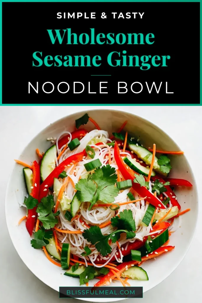 Discover the delightful flavors of this Sesame Ginger Noodle Salad, a vibrant rice noodle salad recipe that's both nutritious and delicious. Packed with fresh veggies, this healthy vegetable salad is gluten-free and perfect for any meal. Enjoy making this easy Asian noodle recipe in just 25 minutes! Don’t miss out—try it today and elevate your salad game! #NoodleSalad #HealthyRecipes #AsianCuisine #GlutenFreeCooking