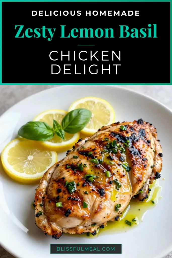 Discover the refreshing taste of Lemon Basil Grilled Chicken with this easy lemon chicken recipe! Perfect for summer grilling, this grilled chicken marinade combines citrus zest and fresh basil for a deliciously healthy chicken recipe. With just a few simple ingredients, you can create juicy grilled chicken that everyone will love. Save this recipe for your next BBQ! #LemonBasilGrilledChicken #HealthyChickenRecipes #SummerGrillingRecipes #LemonChickenRecipe