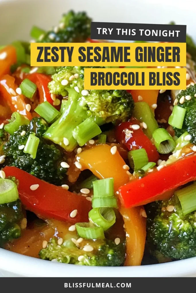 Looking for a vibrant and delicious meal? Try this Sesame Ginger Broccoli Stir Fry! Packed with healthy vegetables, this quick broccoli recipe is perfect for busy weeknights. This Asian-inspired broccoli dish combines broccoli, bell pepper, and carrot tossed in a flavorful vegetarian stir fry with sesame oil. Enjoy a nutritious meal in just 20 minutes! Save this healthy vegetable stir fry recipe for later! #VegetarianStirFry #QuickBroccoliRecipes #HealthyEating #AsianInspiredDishes