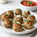 To make garlic herb turkey meatballs, you will need the following ingredients: - 1 pound ground turkey - 1/2 cup whole wheat breadcrumbs - 2 cloves garlic, finely minced - 1/4 cup fresh parsley, finely chopped - 1 teaspoon dried oregano - 1 teaspoon dried thyme - 1/2 teaspoon red pepper flakes (adjust to your preferred spice level) - 1/4 cup grated Parmesan cheese - 1 large egg, beaten - Salt and pepper to taste - 2 tablespoons olive oil (for frying) - 1 cup marinara sauce (for serving) Each ingredient plays a key role in flavor and texture. The ground turkey is lean and offers a great base. Whole wheat breadcrumbs add a nice crunch. Garlic brings bold flavor and aroma. Fresh herbs like parsley, oregano, and thyme enhance the taste. Red pepper flakes add a hint of heat, while Parmesan cheese gives a savory touch. The egg acts as a binder, keeping the meatballs together. Feel free to personalize your meatballs. You can add chopped veggies or switch herbs based on your taste. Each change can make this dish even more special! {{ingredient_image_2}} Mixing the meatball ingredients To start, grab a big mixing bowl. Add 1 pound of ground turkey. Next, toss in 1/2 cup of whole wheat breadcrumbs for texture. Then, finely mince 2 cloves of garlic and add them to the bowl. Chop 1/4 cup of fresh parsley and toss that in too. Now, sprinkle 1 teaspoon of dried oregano and 1 teaspoon of dried thyme for flavor. If you like a kick, add 1/2 teaspoon of red pepper flakes. Don’t forget 1/4 cup of grated Parmesan cheese and 1 large beaten egg. Season with salt and pepper to taste. Use your hands to mix everything well, but be gentle! Overmixing can make the meatballs tough. Rolling the meatballs Once mixed, it’s time to shape the meatballs. Take small portions of the turkey mix and roll them into balls about 1 to 1.5 inches wide. You should get around 12 to 16 meatballs, based on the size you choose. Place them gently on a plate as you work. Preheating the skillet Now, let’s get cooking! Preheat a large skillet over medium heat. Add 2 tablespoons of olive oil to the skillet. Wait until the oil is hot and shimmering, but not smoking. This step is key for a nice, golden crust on your meatballs. Cooking the meatballs Carefully place the meatballs in the skillet, making sure not to overcrowd them. Cook them for about 5 to 7 minutes on each side. Use tongs to turn them gently. You want them to be golden brown and reach an internal temperature of 165°F (74°C). When done, transfer the meatballs to a plate lined with paper towels to soak up any extra oil. Marinara sauce options For serving, warm up 1 cup of marinara sauce. You can drizzle it over the meatballs or serve it on the side for dipping. Both ways work great! Presentation ideas To make your dish look fancy, arrange the meatballs on a nice platter. Garnish with extra chopped parsley and a sprinkle of Parmesan. You can also serve them with toasted bread or over zucchini noodles for a healthy twist. Enjoy your homemade garlic herb turkey meatballs! To make great meatballs, avoid overmixing. Mixing too much can make them tough. Use your hands to combine the ingredients gently. Just blend until everything is mixed, but don’t overdo it. This will help keep the meatballs tender and juicy. For tender meatballs, consider these tips: - Use ground turkey with some fat for moisture. - Add breadcrumbs for a light texture. - Try soaking the breadcrumbs in water or broth first. You can cook meatballs in two main ways: in a skillet or the oven. Skillet cooking gives them a nice brown crust. It also keeps them moist. Oven baking is hands-off and cooks them evenly. Both methods work well, so choose what you prefer. When frying, use the right oil. Olive oil works great for flavor and health. It has a high smoke point, which keeps your meatballs from burning. To elevate the taste of your meatballs, try adding fresh herbs and spices. I love using parsley, oregano, and thyme. They bring a bright flavor. You can also adjust the spice level with red pepper flakes. For a cheesy twist, add different types of cheese. Parmesan is classic, but you can try mozzarella or feta for a fun change. Each cheese adds a unique taste and creaminess to your meatballs. Pro Tips Use Lean Turkey: Opt for lean ground turkey to keep the meatballs moist without excess fat, enhancing their flavor and texture. Don’t Overmix: Mix the meatball ingredients just until combined. Overmixing can lead to tough meatballs, so handle the mixture gently. Check for Doneness: Use a meat thermometer to ensure the internal temperature of the meatballs reaches 165°F (74°C) for safe consumption. Flavor Variations: Feel free to experiment with different herbs and spices such as basil or Italian seasoning for a unique twist on the classic recipe. {{image_4}} - Ground turkey alternatives: You can use ground chicken or lean beef instead of turkey. This change will give your meatballs a different taste and texture. Both options work well and keep the dish flavorful. - Gluten-free options: If you need a gluten-free choice, swap whole wheat breadcrumbs for gluten-free breadcrumbs. You can also use crushed gluten-free crackers or oats. This keeps the meatballs tasty while meeting dietary needs. - Spicy meatballs: To make spicy meatballs, add more red pepper flakes. You can also mix in diced jalapeños or hot sauce. This will bring a nice kick to your dish. - Sweet and tangy versions: For a sweet twist, add a tablespoon of honey or brown sugar to the mix. You can also stir in some barbecue sauce for a tangy flavor. Both options create a fun contrast to the savory herbs. - Meatball subs: For a hearty meal, serve the meatballs in a crusty sub roll. Top them with marinara sauce and melted cheese. This makes for a great sandwich that everyone will love. - Meatballs over pasta or salad: You can also serve meatballs over spaghetti or on a fresh salad. This adds a nice touch and makes the meal more filling. Pair with a sprinkle of Parmesan for extra flavor. To keep your garlic herb turkey meatballs fresh, follow these tips: - Refrigeration guidelines: Place the cooled meatballs in an airtight container. They will stay fresh for up to three days in the fridge. Just make sure they are cool before sealing to avoid moisture buildup. - Freezing meatballs: You can freeze the meatballs too! Lay them out on a baking sheet. Freeze them for about an hour until firm. Then, transfer them to a freezer-safe bag. They will last about three months in the freezer. When it’s time to enjoy your leftovers, you have a few options. - Best methods to reheat: The best way to reheat meatballs is in the oven. Preheat the oven to 350°F (175°C). Place the meatballs in a baking dish. Add a splash of marinara sauce to keep them moist. Bake for about 15-20 minutes until hot. - How to keep meatballs moist: To keep your meatballs juicy, avoid reheating them in the microwave. If you do use the microwave, add a little water or sauce to the plate. Cover them with a lid or wrap to trap steam. This helps them stay tender. Can I make these meatballs ahead of time? Yes, you can make these meatballs ahead of time. Prepare them and store them in the fridge. They will stay fresh for up to two days. You can also freeze them. Just place them in a freezer bag. They will last for about three months. Thaw in the fridge before cooking. What is the best way to check for doneness? To check if your meatballs are done, use a meat thermometer. Insert it into the center of a meatball. It should read 165°F (74°C). If you don’t have a thermometer, cut one meatball in half. The meat should be no longer pink inside. Caloric content per serving Each serving of these meatballs has about 250 calories. This can vary based on the size you make them. If you serve them with marinara sauce, add about 50 calories per serving. Common allergens in the recipe This recipe contains common allergens. It has gluten from the breadcrumbs and dairy from the Parmesan cheese. If you have allergies, consider using gluten-free breadcrumbs and dairy-free cheese. Can I use other ground meats? Absolutely! You can use ground chicken, beef, or pork. Each will give a different flavor. Just make sure to check the cooking times, as they may vary slightly. Suitable sides for serving with meatballs These meatballs pair well with many sides. You can serve them with pasta, rice, or a fresh salad. For a low-carb option, try zucchini noodles. Garlic bread is also a great choice! You learned about making delicious meatballs using ground turkey and fresh ingredients. We covered steps from mixing to cooking and serving. I shared tips to improve texture and flavor, plus variation ideas. Remember, you can swap ingredients to fit your taste or diet. Proper storage and reheating help keep your meatballs tasty. Experiment with different flavors and styles. With these insights, you can create meatballs that impress. Enjoy the process and share your creations!