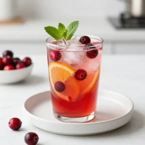 - 4 cups cranberry juice - 2 cups sparkling water or lemon-lime soda - 1 cup freshly squeezed orange juice - 1/2 cup fresh lime juice - 1/4 cup simple syrup - 1 cup fresh cranberries for garnish - 2 oranges, thinly sliced - Fresh mint leaves for garnish - Ice cubes Making Sparkling Cranberry Punch starts with fresh and vibrant ingredients. Each one adds flavor and fun. You need 4 cups of cranberry juice to give it that deep, rich color. Then, 2 cups of sparkling water or lemon-lime soda will bring in the bubbles. I like to use soda for extra sweetness, but water works great too. Next, squeeze 1 cup of fresh orange juice and add 1/2 cup of fresh lime juice. This mix of citrus juices gives the punch a bright zing. You may want to adjust the sweetness. For that, use 1/4 cup of simple syrup. This syrup is easy to make; just mix equal parts sugar and water, and heat until smooth. Don't forget the garnishes! Add 1 cup of fresh cranberries and 2 thinly sliced oranges. They look lovely and taste great. Finally, fresh mint leaves add a pop of green and a fresh scent. Ice cubes keep your punch cool and refreshing. With these ingredients, you can create a delightful drink that brightens any holiday gathering. Enjoy mixing and tasting! {{ingredient_image_2}} - Combine 4 cups of cranberry juice, 1 cup of fresh orange juice, and 1/2 cup of fresh lime juice in a punch bowl. Mix them well with a long spoon. This step blends the flavors nicely. - Next, add 2 cups of sparkling water or lemon-lime soda. Pour it slowly to keep the fizz. Stir gently to mix but avoid losing the bubbles. - Taste your punch. If you want it sweeter, add 1/4 cup of simple syrup. Stir until it blends in well. Adjust as needed for your taste. - Now, add 1 cup of fresh cranberries and 2 thinly sliced oranges. They look nice and add great flavor too. - Cover your punch bowl with plastic wrap. Place it in the fridge for at least 30 minutes. This will help all the flavors come together. - When it's time to serve, fill each glass with ice cubes. Pour the sparkling cranberry punch over the ice, letting it chill the drink. - Garnish each glass with fresh mint leaves and a few more cranberries or a slice of orange. This adds a lovely touch and makes it look appealing. You can easily change the sweetness of your punch. Start by tasting the punch after mixing the juices. If it&rsquo;s too tart, add the simple syrup slowly. Stir well and taste again. You can also use lemon-lime soda instead of sparkling water. This adds more sweetness right from the start. To make your punch look stunning, use a clear glass bowl. This lets everyone see the beautiful colors. Use a ladle to serve the punch. Add fresh mint leaves on top for a nice touch. You can place some sliced oranges and cranberries in the bowl. This adds both taste and beauty. You can prepare this punch before your guests arrive. Mix the juices and add the sparkling water just before serving. This keeps the fizz fresh. Chill it in the fridge for at least 30 minutes. This helps the flavors blend well. You can also freeze some cranberries to use as ice cubes. They look great and keep your punch cold! Pro Tips Adjust Sweetness: Start with less simple syrup and gradually add more to find your perfect balance of sweetness. Chill Ingredients: For a colder punch, chill all the ingredients before mixing, ensuring a refreshing drink right from the start. Mixing Method: Always add sparkling water last to maintain its fizz; gently stir to combine without losing carbonation. Garnish Creatively: Use a variety of fruits and herbs for garnish to create a visually stunning presentation that enhances the drink's appeal. {{image_4}} Adding spirits to your sparkling cranberry punch is easy and fun. You can use vodka, rum, or even champagne. Each spirit adds a unique twist. For vodka, mix 1 to 2 cups with the other juices. Rum adds warmth and richness. Champagne brings a bubbly elegance. Adjust the amount based on your taste. Always remember to serve it responsibly. Guests will love this festive twist! If you want a non-alcoholic punch, there are many great mixers. Instead of spirits, use flavored sparkling waters. You can also try ginger ale or tonic water for a zesty kick. For a sweeter touch, mix in some lemon-lime soda. These options keep the punch light and refreshing. Everyone can enjoy this tasty drink at your holiday gathering. You can adapt sparkling cranberry punch for any holiday. For Christmas, add cinnamon sticks and star anise for warmth. During Thanksgiving, include apple juice for a cozy flavor. For summer, swap in fresh berries or peach juice. Each season offers a chance to explore flavors. Make your punch a star at every event! To store leftovers, pour the punch into a clean pitcher. Seal it tightly and place it in the refrigerator. It will stay fresh for up to three days. Make sure to keep the garnish separate. This way, the mint and fruits remain fresh and vibrant. You can freeze the cranberry juice and orange juice separately. Pour them into ice cube trays and freeze until solid. You can then add these juice cubes to your punch later. Avoid freezing the completed punch. The carbonation will not hold up well in the freezer. Once mixed, the punch is best enjoyed within 24 hours. After that, the flavors may change, and the fizz will fade. To keep it fresh, store it properly as mentioned above. This ensures you enjoy that refreshing holiday taste. You can sweeten your punch in a few ways. First, you can add more simple syrup. Just pour in a little at a time and taste as you go. If you want it sweeter, add more until it&rsquo;s just right. Another option is to use lemon-lime soda instead of sparkling water. This will add more sweetness and flavor. You can also try adding a bit of honey or agave syrup for a natural sweet touch. Yes, you can use frozen cranberries if fresh ones are not available. Frozen cranberries work well in drinks like this. They will still give your punch a great flavor. Plus, they help keep the drink cold. Just remember, frozen cranberries may not look as pretty as fresh ones, but they still taste good. This sparkling cranberry punch is perfect for many events. You can serve it at holiday parties, family gatherings, or even a cozy dinner night. It&rsquo;s also great for New Year&rsquo;s Eve celebrations. The bright colors and fizz make it festive for any occasion. You can enjoy it during Thanksgiving or Christmas, too. Everyone loves a refreshing drink that looks as good as it tastes! This blog post covered how to make a refreshing sparkling cranberry punch. We explored the ingredients, preparation steps, and serving tips. I shared ways to adjust sweetness and make it visually appealing. You learned variations for both alcoholic and non-alcoholic versions. In conclusion, this punch is perfect for any occasion. With simple steps and fresh flavors, you can impress your guests. Enjoy experimenting with different ingredients and serving styles. Your gatherings will be a hit with this delightful drink.