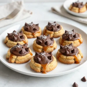 To make these wonderful Chocolate Caramel Turtle Cookies, you&rsquo;ll need a few key ingredients. Each one plays a vital role in creating that perfect balance of flavors and textures. Here&rsquo;s what you should gather: - 1 cup unsalted butter, softened to room temperature - 1 cup packed brown sugar - 1/2 cup granulated sugar - 2 large eggs, at room temperature - 1 teaspoon pure vanilla extract - 2 1/2 cups all-purpose flour - 1 teaspoon baking soda - 1/2 teaspoon fine sea salt - 1 cup semi-sweet chocolate chips - 1 cup caramel bits (or soft caramel candies, unwrapped) - Flaky sea salt for garnish Each ingredient holds its own charm. The unsalted butter gives the cookies a smooth texture. The mix of brown sugar and granulated sugar adds sweetness and a hint of chewiness. Eggs help the cookies rise and bind everything together. Vanilla extract brings warmth and richness. All-purpose flour works as the base, while baking soda ensures the cookies puff up nicely. Sea salt balances out the sweetness. Chocolate chips add melty goodness, and caramel bits provide that delightful chewy surprise. Lastly, a sprinkle of flaky sea salt on top enhances the overall flavor. Gather these ingredients, and you&rsquo;re on your way to baking some truly tasty cookies! {{ingredient_image_2}} Start by preheating your oven to 350&deg;F (175&deg;C). This ensures even baking. While it heats, take two baking sheets and line them with parchment paper. This step helps the cookies come off easily after baking. In a large mixing bowl, add 1 cup of softened unsalted butter. Beat it with an electric mixer until it's creamy. Then, add 1 cup of packed brown sugar and 1/2 cup of granulated sugar. Mix until the mixture is light and fluffy. Next, add 2 large eggs, one at a time. Make sure each egg mixes in fully before adding the next. Finally, stir in 1 teaspoon of pure vanilla extract until it blends well. Take a separate medium bowl and whisk together 2 1/2 cups of all-purpose flour, 1 teaspoon of baking soda, and 1/2 teaspoon of fine sea salt. Slowly add this dry mix to the wet ingredients. Stir gently until just combined. Be careful not to overmix, or your cookies might not be tender. Now, take a spatula and gently fold in 1 cup of semi-sweet chocolate chips and 1 cup of caramel bits. Mix them well to ensure they spread evenly in the dough, but don't overwork it. This helps keep the cookies soft and chewy. Using a cookie scoop or a tablespoon, portion out the dough. Drop the dough onto the prepared baking sheets, leaving about 2 inches of space between each cookie. This space allows them to spread while baking. Place the baking sheets in your preheated oven. Bake the cookies for 10-12 minutes. They should have lightly golden edges, and the centers will look soft. Remember, they will firm up as they cool, so don&rsquo;t overbake them! As soon as you take the cookies out of the oven, sprinkle a small pinch of flaky sea salt on top of each cookie. This adds a great flavor boost. Let the cookies cool on the baking sheets for about 5 minutes. After that, gently transfer them to a wire rack to cool completely. This step helps them set properly, making them perfect for serving. To make the best Chocolate Caramel Turtle Cookies, you need to follow a few tips. First, use room temperature butter. This helps it cream well. Next, measure your flour correctly. Too much flour makes cookies dry. Use a spoon to scoop flour into your measuring cup, then level it off. This gives you the right amount. Overmixing can ruin the texture of your cookies. When you add the dry ingredients, mix gently. Stop as soon as you see no more flour. This keeps the cookies soft and chewy. When you fold in the chocolate and caramel, do it slowly. You want even distribution without breaking the pieces. Baking time matters. Check your cookies at 10 minutes. They should look golden and soft in the center. If they're too brown, they might be overbaked. Use parchment paper to help with easy removal. Let them cool for a few minutes on the baking sheet before moving them. This helps them hold their shape. Finally, sprinkle flaky sea salt on top right after baking for a tasty finish. Pro Tips Use Room Temperature Eggs: Ensuring your eggs are at room temperature helps them incorporate better into the dough, leading to a more uniform texture in the cookies. Don&rsquo;t Overmix the Dough: When combining the wet and dry ingredients, mix just until incorporated. Overmixing can lead to tough cookies. Chill the Dough if Necessary: If your cookie dough is too soft to handle, chilling it for 30 minutes can make it easier to shape and help the cookies maintain their form while baking. Experiment with Toppings: For added flair, consider drizzling melted chocolate over the cookies or adding chopped nuts for extra crunch and flavor. {{image_4}} You can switch up the chocolate for these cookies. Dark chocolate gives a rich flavor. Milk chocolate adds sweetness. White chocolate brings creaminess. Each type will change the taste. Feel free to mix chocolates for a fun twist. You can even use chocolate chunks if you like a bigger bite! If you want a different caramel taste, try using dulce de leche. This gives a smooth, rich flavor. You can also use homemade caramel if you have the time. Just make sure it&rsquo;s thick enough to hold its shape. Another option is caramel sauce; just drizzle it over the baked cookies. Each choice brings a new fun flavor! You can make these cookies gluten-free easily. Swap the all-purpose flour for gluten-free flour. Look for a blend that works well in baking. Also, check your chocolate chips and caramel bits for gluten. Most are safe, but it&rsquo;s good to read labels. This way, everyone can enjoy these tasty cookies! To keep your Chocolate Caramel Turtle Cookies fresh, store them in an airtight container. Make sure they cool completely before you put them away. This helps prevent moisture from making them soggy. Place layers of parchment paper between the cookies to avoid sticking. Store them at room temperature for the best taste. You can also freeze these cookies. First, let them cool down. Then, wrap each cookie in plastic wrap. Place the wrapped cookies in a freezer-safe bag. You can store them in the freezer for up to three months. When you want to enjoy them, thaw at room temperature. For a warm treat, pop them in the microwave for a few seconds. These cookies stay fresh for about one week at room temperature. If you store them in the fridge, they can last a bit longer, around two weeks. However, freezing is the best way to keep them tasty for months. Enjoy them fresh or frozen; either way, these cookies are a delight! Yes, you can use regular caramel candies. Just make sure to unwrap them first. Cut them into small pieces for even melting. This will give you a nice, gooey texture in your cookies. Check the edges of the cookies. They should be light golden brown. The centers may look soft but will firm up as they cool. If the edges are too dark, your cookies might be overbaked. These cookies pair well with milk or coffee. You can also serve them with vanilla ice cream for a tasty dessert. A drizzle of chocolate sauce on top adds a nice touch too. Absolutely! You can make the dough ahead of time and chill it in the fridge. Just scoop the dough onto sheets and bake them when you're ready for fresh cookies. This keeps them soft and tasty. To reheat, pop them in the microwave for about 10-15 seconds. This will make them warm and gooey again. If you prefer, you can also use the oven at 350&deg;F for 5 minutes. Enjoy your warm cookies! You now know how to make delicious Chocolate Caramel Turtle Cookies. We covered all the key steps, from selecting the right ingredients to baking. You learned tips for perfect cookies and how to adapt recipes for your needs. Storage tips will help keep your cookies fresh. As you bake these cookies, remember to enjoy the process. Tasting your creations will make the effort worth it! Happy baking!