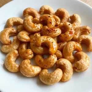 - 2 cups raw cashews - 2 tablespoons honey - 2 tablespoons Sriracha sauce - 1 tablespoon olive oil - 1 teaspoon garlic powder - 1/2 teaspoon salt - 1/4 teaspoon black pepper - 1/4 teaspoon smoked paprika (optional) To make Sriracha honey roasted cashews, start with raw cashews. You need about 2 cups. The raw nuts soak up flavors well and roast nicely. Next, you&rsquo;ll add a sweet and spicy mix with honey and Sriracha sauce. Use 2 tablespoons of each to get that perfect balance. For extra taste, you can add garlic powder, salt, black pepper, and smoked paprika. Garlic powder gives a nice depth. The salt enhances flavor, while black pepper adds a bit of heat. Smoked paprika brings a subtle smoky touch; it&rsquo;s optional but highly recommended. Finally, use olive oil to help everything stick together. Just 1 tablespoon works great. This oil also helps the nuts roast perfectly and adds richness to the flavor. {{ingredient_image_2}} First, preheat your oven to 350&deg;F (175&deg;C). This step warms the oven for even cooking. While it heats up, line a baking sheet with parchment paper. This will stop the cashews from sticking and make clean-up a breeze. Next, grab a large mixing bowl. In it, combine 2 tablespoons of honey, 2 tablespoons of Sriracha sauce, and 1 tablespoon of olive oil. Add 1 teaspoon of garlic powder, 1/2 teaspoon of salt, 1/4 teaspoon of black pepper, and 1/4 teaspoon of smoked paprika if you want an extra kick. Whisk or stir until the mix is smooth and well combined. Now, it&rsquo;s time to add the cashews. Pour 2 cups of raw cashews into the bowl with the sauce. Toss them gently to coat each nut in the flavorful mix. Once coated, transfer the cashews to the baking sheet. Spread them out in a single layer, so they roast evenly. Place the baking sheet in your preheated oven. Roast the cashews for 15-20 minutes. Remember to stir them every 5 minutes. This helps them roast evenly and keeps them from burning. When they turn golden brown and fill your kitchen with a tasty aroma, they&rsquo;re ready. Take the sheet out and let the cashews cool. They will get crispier as they cool down. Enjoy your spicy-sweet snack! To get that perfect crunch, start by spreading the cashews in a single layer on your baking sheet. This helps them roast evenly. Stir them every five minutes while they cook. This keeps them from burning and helps them crisp up nicely. After roasting, let them cool on the baking sheet. They will become even crunchier as they cool down. You can make these cashews your own! If you like more heat, add extra Sriracha. For a sweeter taste, add a bit more honey. Want a different flavor? Try adding some cayenne pepper or even a dash of lime juice. Taste the sauce before coating the cashews. Adjust it until it matches your taste. Cleaning up can be easy with parchment paper. It helps prevent sticking and makes for quick cleanup. After roasting, let the baking sheet cool. Then, simply roll up the parchment and throw it away. If any sticky bits stay stuck, soak the baking sheet in warm, soapy water for a bit. This will help loosen the remnants. Pro Tips Keep an Eye on Roasting: Cashews can go from perfectly roasted to burnt in a matter of minutes. Make sure to stir them every 5 minutes to ensure even cooking. Adjust the Spice Level: If you prefer a milder snack, reduce the amount of Sriracha or substitute it with a milder hot sauce. You can always add more later! Storage Tips: Once cooled, store the cashews in an airtight container to keep them fresh and crunchy. They can last up to two weeks at room temperature. Experiment with Flavors: Feel free to add other spices or nuts to the mix. A sprinkle of cayenne, or even some herbs like rosemary, can elevate the flavor further! {{image_4}} You can play with the sweetness and spice levels in this recipe. Try using maple syrup instead of honey for a different flavor. If you want more heat, add an extra tablespoon of Sriracha. For a milder snack, reduce the Sriracha to one tablespoon. Mixing in a little brown sugar can also add a nice caramel flavor. This balance creates a tasty mix that many will love. If you want to switch things up, consider using peanuts or almonds. Peanuts provide a classic crunch and a rich flavor. Almonds add a nice nuttiness that pairs well with the sauce. You can also use mixed nuts for a fun variety. Just remember to adjust the roasting time, as different nuts may cook faster or slower than cashews. Herbs can enhance these cashews in great ways. Try adding a teaspoon of dried thyme or rosemary for an earthy twist. You could also sprinkle in a bit of cayenne pepper for extra heat. For a touch of sweetness, consider mixing in cinnamon. These additions let you customize the flavor to fit your taste. To keep your Sriracha honey roasted cashews fresh, store them in an airtight container. Glass jars or plastic containers work well. Make sure the lid is tight. This keeps air and moisture out, which helps maintain crunch. If you have a lot, consider dividing them into smaller portions. This way, you only open what you need. Roasted cashews can last up to two weeks if stored correctly. Store them in a cool, dry place, away from sunlight. If you want to keep them longer, you can freeze them. Just place them in a freezer-safe bag. They can stay fresh for up to three months in the freezer. When ready to eat, let them thaw at room temperature. If your cashews lose their crunch, don't worry! You can easily recrisp them. Spread the cashews on a baking sheet. Preheat your oven to 350&deg;F (175&deg;C). Roast them for about 5-10 minutes. Keep an eye on them to avoid burning. Once they cool, they will be crispy again, ready for snacking! Yes, you can use roasted cashews. However, the flavor will change. Roasted cashews may not absorb the sauce as well. This can affect the taste and crunch. If you choose roasted, watch the roasting time closely. They may need less time in the oven. If you lack Sriracha, use another hot sauce. Choose one with a similar heat level. You can also mix chili paste with honey. This will give you a sweet and spicy flavor. Adjust the amount to match your taste. To make this recipe vegan, simply swap honey for maple syrup. Maple syrup gives a sweet taste just like honey. It also mixes well with the spicy Sriracha. The other ingredients remain the same. You&rsquo;ll still enjoy a tasty snack. Sriracha honey roasted cashews provide healthy fats and protein. Cashews are good for heart health. They also contain vitamins and minerals. However, they do have sugar from honey. Enjoy them in moderation as a snack. This blog post covered how to make delicious roasted cashews. We discussed the key ingredients, like cashews and Sriracha, for a sweet and spicy kick. I shared step-by-step instructions to ensure perfect roasting. You learned tips for crunchiness and flavor adjustments, plus storage tricks to keep them fresh. Now, it&rsquo;s your turn to try this easy recipe. Use it to impress friends or enjoy as a snack. Happy roasting!