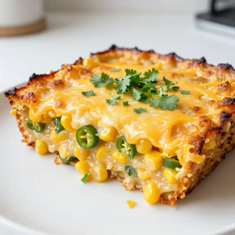 - 2 cans (15 oz each) sweet corn, drained - 1 can (15 oz) creamed corn - 1 cup sharp cheddar cheese, freshly shredded - 2 jalapeños, finely diced (seeds removed for a milder flavor, if preferred) - 1 cup whole milk - 1/2 cup unsalted butter, melted and slightly cooled - 1/2 cup cornmeal - 1/2 cup all-purpose flour - 1 tablespoon baking powder - 1 teaspoon salt - 1/2 teaspoon freshly ground black pepper - 2 large eggs, beaten - Fresh cilantro - Sour cream or Greek yogurt This casserole needs a mix of sweet and savory. The sweet corn gives a nice base, while the creamed corn adds creaminess. Sharp cheddar cheese melts beautifully, making every bite cheesy and rich. Jalapeños bring a spicy kick. If you want it mild, just remove the seeds. The whole milk, butter, cornmeal, flour, and eggs bind everything together. For garnishes, fresh cilantro adds a burst of color and flavor. A dollop of sour cream or Greek yogurt helps balance the heat and adds creaminess. These simple ingredients make a cozy dish that everyone will love. {{ingredient_image_2}} 1. Preheat your oven to 350°F (175°C). This helps the casserole cook evenly. 2. Lightly grease a 9x13-inch baking dish with cooking spray or butter. This keeps the casserole from sticking. 1. In a large bowl, combine the drained sweet corn, creamed corn, and finely diced jalapeños. Mix them well and set aside. 2. In another bowl, whisk together the melted butter, whole milk, and beaten eggs. This mixture should be smooth and well combined. 3. In a third bowl, blend the cornmeal, all-purpose flour, baking powder, salt, and black pepper. Whisk these dry ingredients until no lumps remain. 1. Gradually pour the wet mixture into the corn mixture. Stir gently until combined. 2. Slowly add the dry mixture into the corn mixture. Stir until just combined. Then fold in the sharp cheddar cheese for extra flavor. 3. Pour the combined mixture into the prepared baking dish. Smooth it out evenly with a spatula. 4. Bake in the preheated oven for 45-50 minutes. The casserole is done when the top is golden brown. A toothpick inserted in the center should come out clean. 5. After baking, let the casserole cool for 10-15 minutes. This helps it set and makes cutting easier. To ensure even cooking, mix all ingredients well. This helps every bite taste the same. Bake in a preheated oven at 350°F for 45-50 minutes. Check for doneness by inserting a toothpick in the center. If it comes out clean, the casserole is ready. Adjusting spice levels is easy with jalapeños. For a milder dish, remove the seeds before chopping. If you love heat, keep them in! You can also add more cheese. Try pepper jack or mozzarella for a fun twist. Pair this casserole with simple sides. A fresh green salad or grilled veggies work well. For presentation, cut the casserole into rustic squares. Garnish with chopped cilantro for color. A dollop of sour cream or Greek yogurt adds creaminess and balances the spice. Pro Tips Fresh Ingredients: Use fresh jalapeños for a more vibrant flavor. If you prefer a milder dish, remove the seeds and membranes before dicing. Cheese Selection: Opt for a sharp cheddar cheese for a more pronounced flavor. You can also mix in other cheeses, such as pepper jack, for an extra kick. Texture Variation: For added texture, consider folding in some cooked and crumbled bacon or sautéed onions into the mixture before baking. Serving Suggestions: Serve with a dollop of sour cream or Greek yogurt on top, and a sprinkle of fresh cilantro for a refreshing contrast. {{image_4}} You can change the cheese to suit your taste. Try Monterey Jack or Pepper Jack for a different flavor. They melt well and add a nice creaminess. You can also add veggies, like bell peppers or onions. Diced bell peppers add sweetness and color. Onions give a nice flavor boost. If you need gluten-free options, use gluten-free flour instead of regular flour. This keeps the dish tasty without gluten. For a dairy-free version, swap the milk and cheese with plant-based alternatives. Almond milk and dairy-free cheese work well. This way, everyone can enjoy the casserole! For a Mexican twist, add spices like cumin or chili powder. These spices bring warmth and depth. You can also stir in black beans for added protein. For a Southwestern flair, try adding corn salsa or roasted red peppers. These ingredients enhance the flavor and make the dish exciting. To keep your jalapeño cheddar corn casserole fresh, let it cool first. Then, place it in the fridge. Use an airtight container for the best results. This method keeps the casserole moist and tasty. You can enjoy it for up to four days. To reheat in the oven, preheat it to 350°F (175°C). Place the casserole in a baking dish and cover it with foil. Heat it for about 20 to 30 minutes. This method keeps the texture nice. You can also use a microwave to reheat. Just place a portion on a microwave-safe plate. Heat it in 30-second intervals until warm. Stir in between for even heating. If you want to freeze the casserole, let it cool completely first. Cut it into single portions for easier thawing. Wrap each piece in plastic wrap, then place it in a freezer-safe bag. This helps to prevent freezer burn. It can stay frozen for up to three months. To thaw, place it in the fridge overnight. You can reheat it in the oven or microwave afterward. Enjoy your casserole later without losing flavor! Can I use frozen corn instead of canned? Yes, you can use frozen corn. Just thaw and drain it first. Frozen corn can add a fresh taste to the casserole. Make sure it is well-drained to avoid excess moisture. How can I make it spicier? To add heat, leave the seeds in the jalapeños. You can also add more jalapeños or use a hotter pepper, like serrano. For an extra kick, sprinkle in some cayenne pepper or hot sauce. What to do if it’s too dry? If your casserole is too dry, try adding more milk or butter next time. You can also add a bit of sour cream for creaminess. Cover it with foil while baking to keep in moisture. How to adjust cooking time for different ovens? Each oven is different. If your casserole isn’t done in 50 minutes, check it every 5 minutes after. Use a toothpick to test. If it comes out clean, your casserole is ready. How many servings does this recipe yield? This recipe makes 8 to 10 servings. It’s perfect for sharing at gatherings or family dinners. You can also enjoy it as leftovers! Can I halve or double the recipe? Yes, you can halve or double the recipe easily. Just adjust the ingredients accordingly. Use a smaller dish for half, and a larger one for double. Keep an eye on cooking time if you change the size. This blog post covered key ingredients for a great dish, including corn and cheeses. You learned the steps to prepare, mix, and bake. I also shared tips for flavor and serving. Variations allow you to customize your meal easily. Finally, I provided storage info and answered common questions. Now, you have the tools to make this dish your own. Enjoy the process and make it delicious!